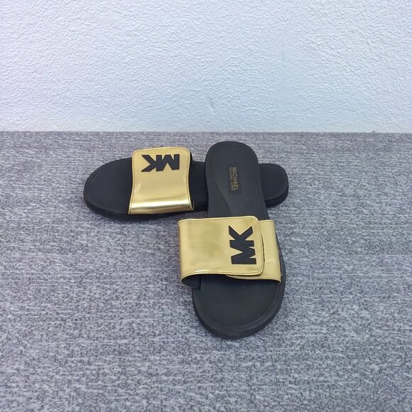 Michael Kors Gold with Black Letters Slides--Boiler UP - Picture 7 of 7